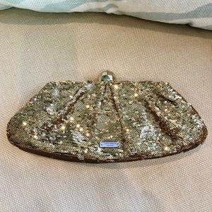 Kate Spade New York gold sequin clutch